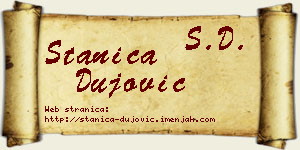 Stanica Dujović vizit kartica